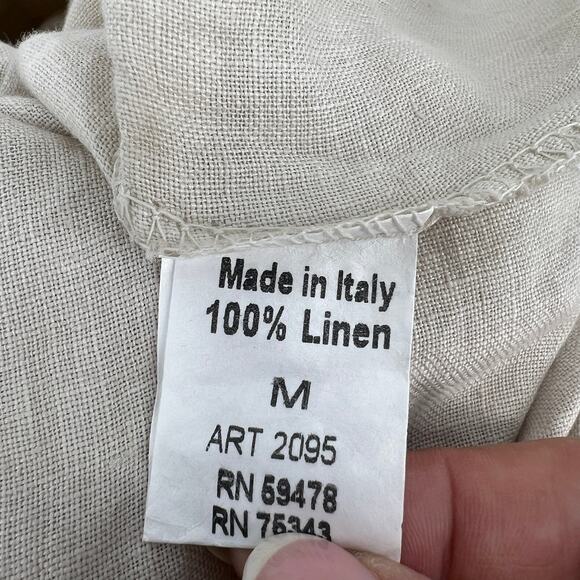 Terzo Millennio Italy 100% Linen Maxi Dress Size Medium Sleeveless - Picture 10 of 12